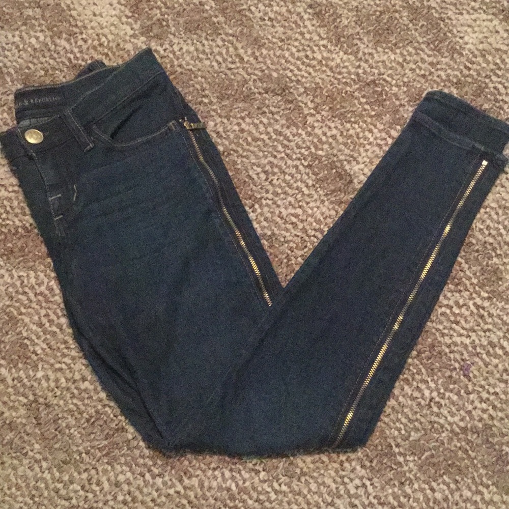 Rock & Republic skinny zipper jeans